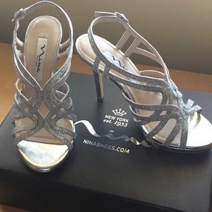 Sliver Glitter Heels